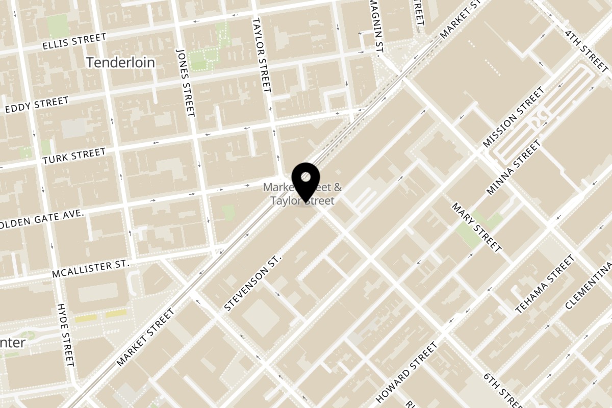 Map showing the location of Tú Lan on 8 6th St in San Francisco